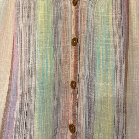 HOLDING HORSES Pastel Striped Button-Down Blouse - Picture 2 of 11
